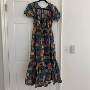 Christy Dawn Brynne dress in patchwork blues